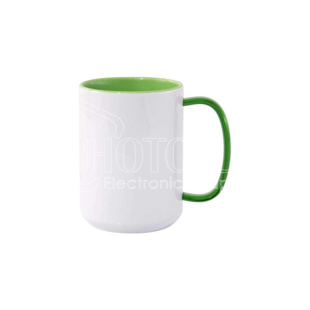 15 oz. Sublimation Inside &amp; Handle Colored Ceramic Mug with Glass Handle