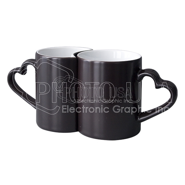 11 oz. Sublimation Color Changing Mug Heart Handle