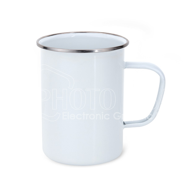 22 oz. Enamel Mug with Silver Rim