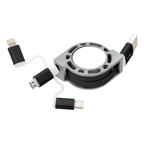 Sublimation Retractable 3-in-1 USB Charging Cable