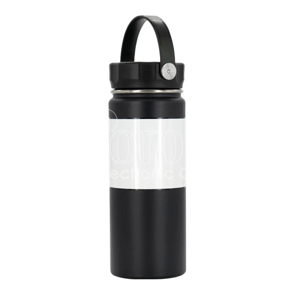 550 ml Sublimation Black Stainless Steel Powder Coated Water Bottle with White Patch