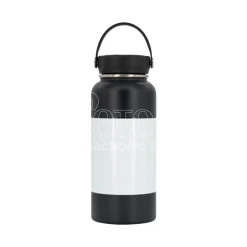 950 ml Sublimation Black Stainless Steel Powder Coated Water Bottle with White Patch