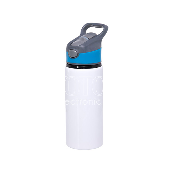 600 ml Sublimation Aluminum Sports Water Bottle with Colored Flip-Top Lid