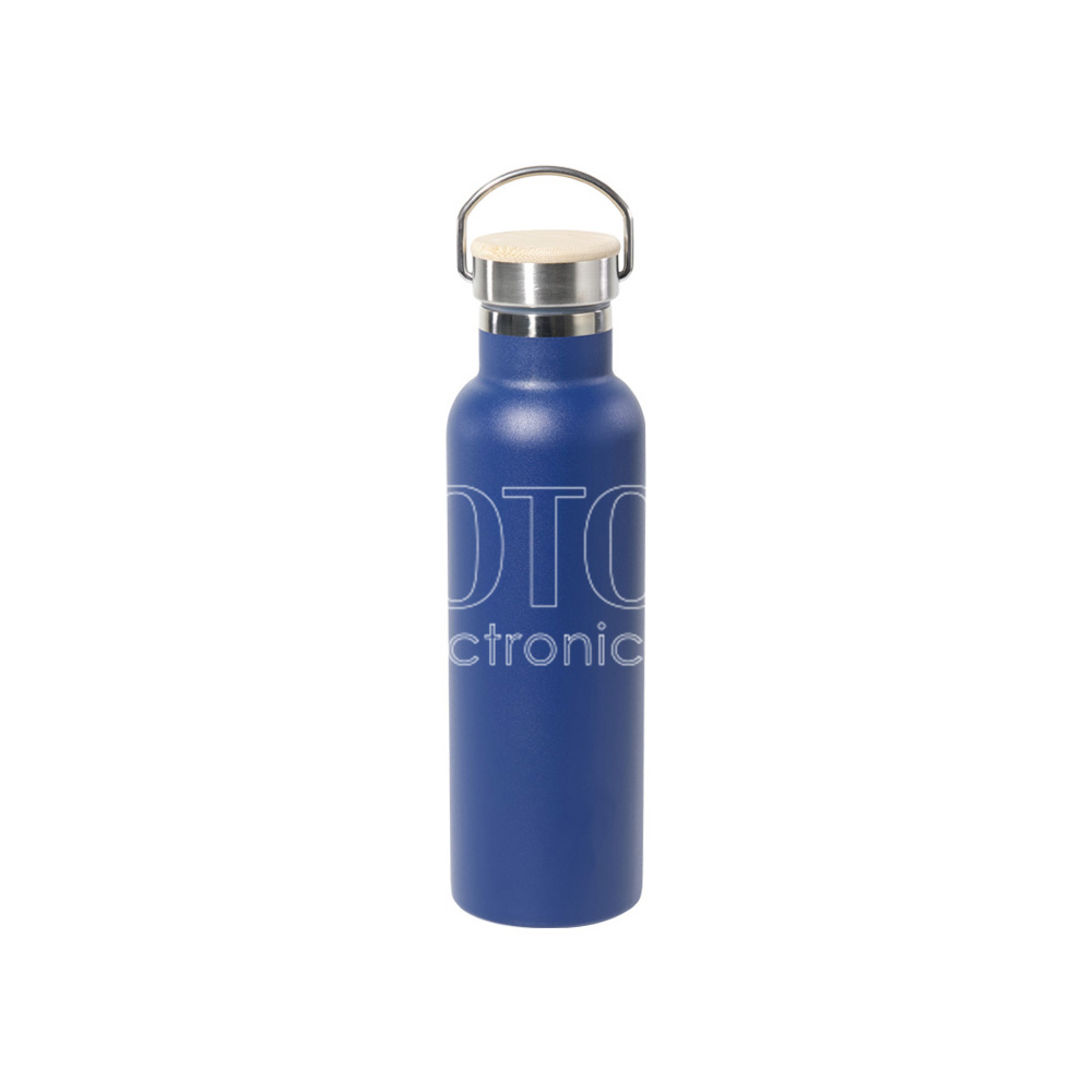 600 ml Colored Powder Coated Stainless Steel Water Bottle with Bamboo Lid for Laser Engraving and UV Printing