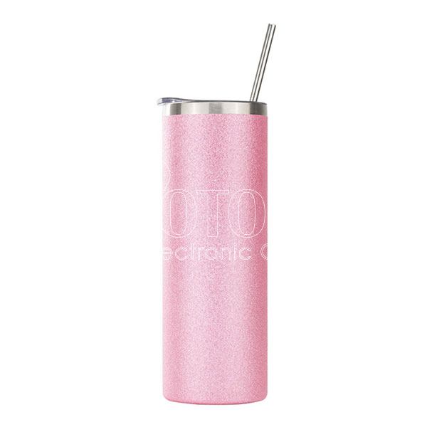 20 oz. Sublimation Glitter Stainless Steel Skinny Tumbler with Lid and Straw
