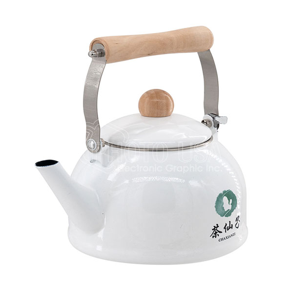 Sublimation Enamel Tea Kettle w/ Wooden Handle