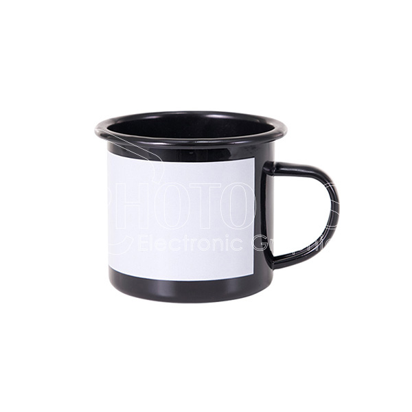 Sublimation Black Enamel Mug with White Patch