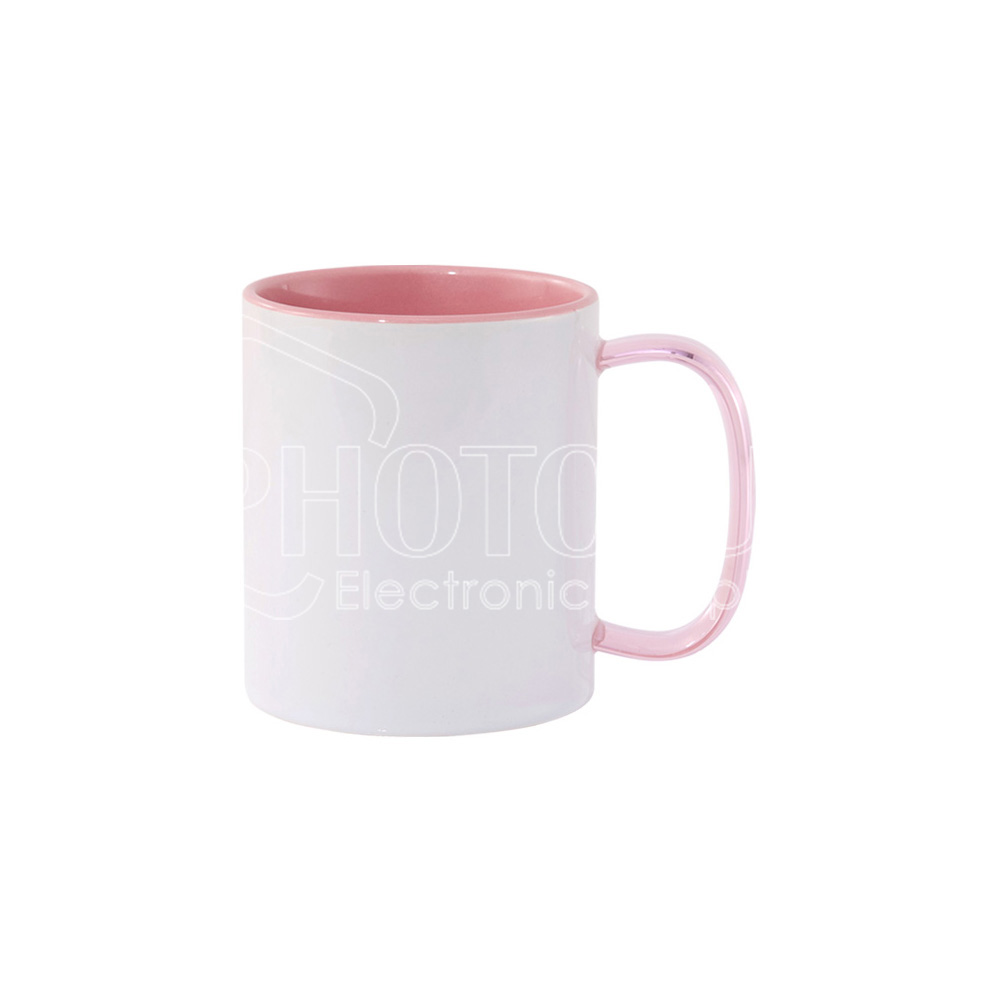 11 oz. Sublimation Inside & Handle Colored Ceramic Mug with Glass Handle