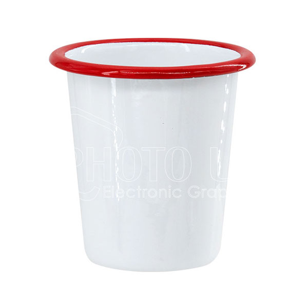 115 ml Tapered Enamel Cups with Colored Rim