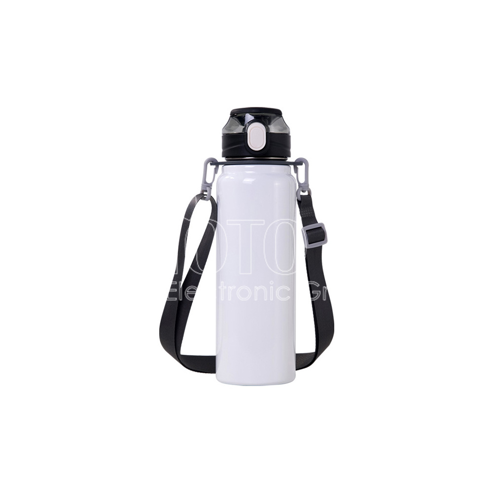 25 oz./750 ml Sublimation Stainless Steel Vacuum Bottle with Shoulder Strap