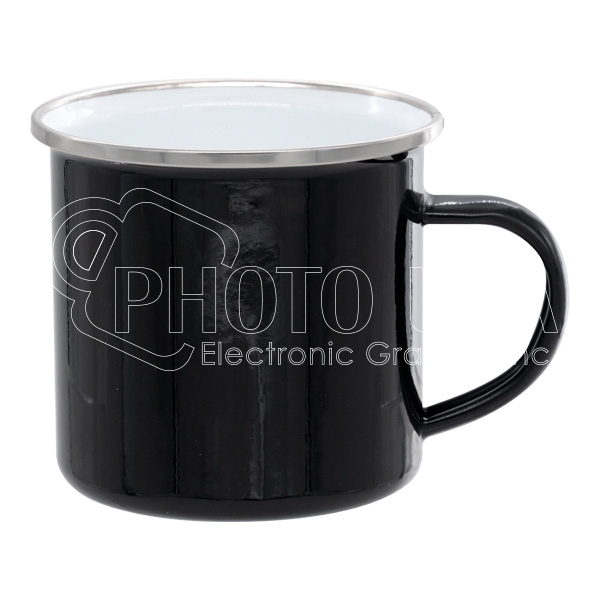 12 oz. Colored Enamel Mugs with Silver Rim
