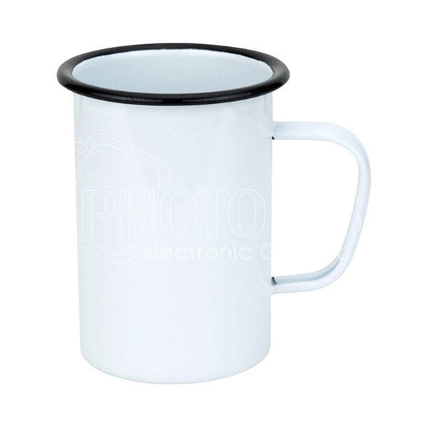 20 oz. Enamel Mug with Black Rim