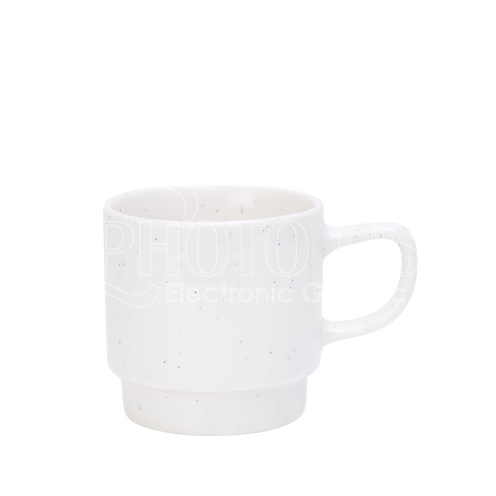 Sublimation New Bone China Stackable Dotted Black & White Coffee Mugs