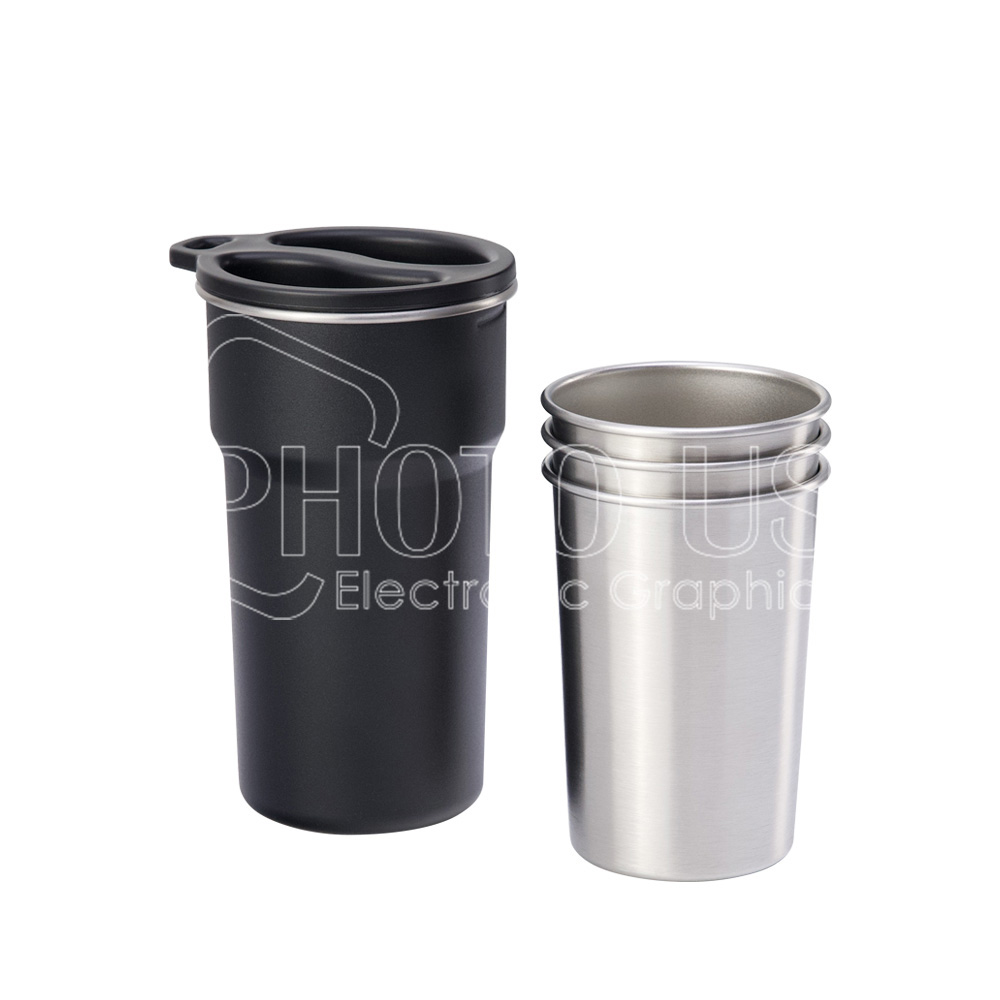 5-Piece Stainless Steel Travel Mug &amp; Tumbler Cup Travel Bar Set for Laser Engraving and UV Printing