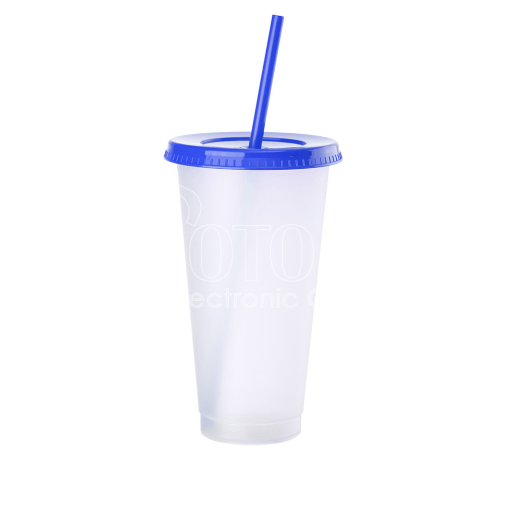 700 ml UV Printing Cold Color Changing Plastic Cup with Lid and Straw
