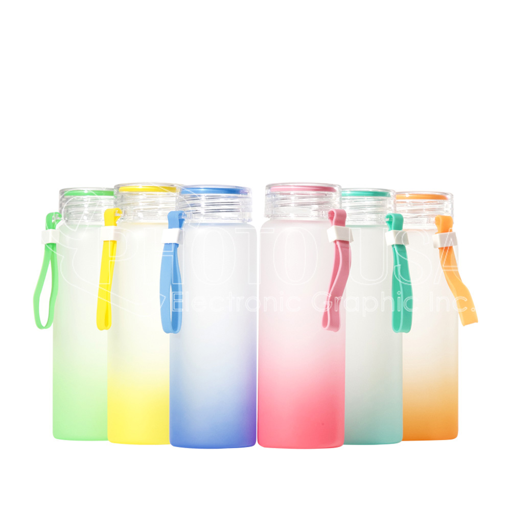 Sublimation Colored Frosted Glass Water Bottle (10)