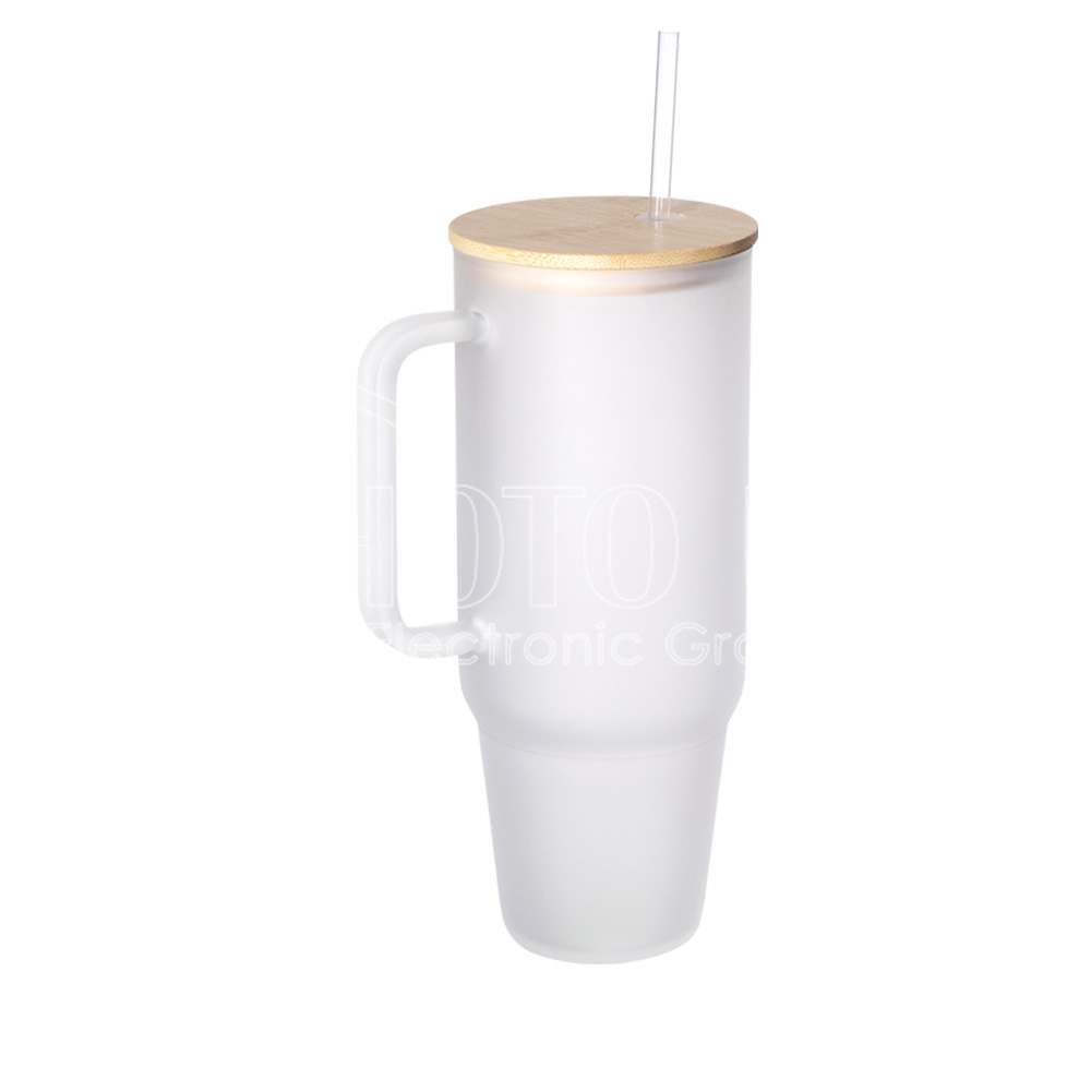 Sublimation Glass Travel Mug with Straw
