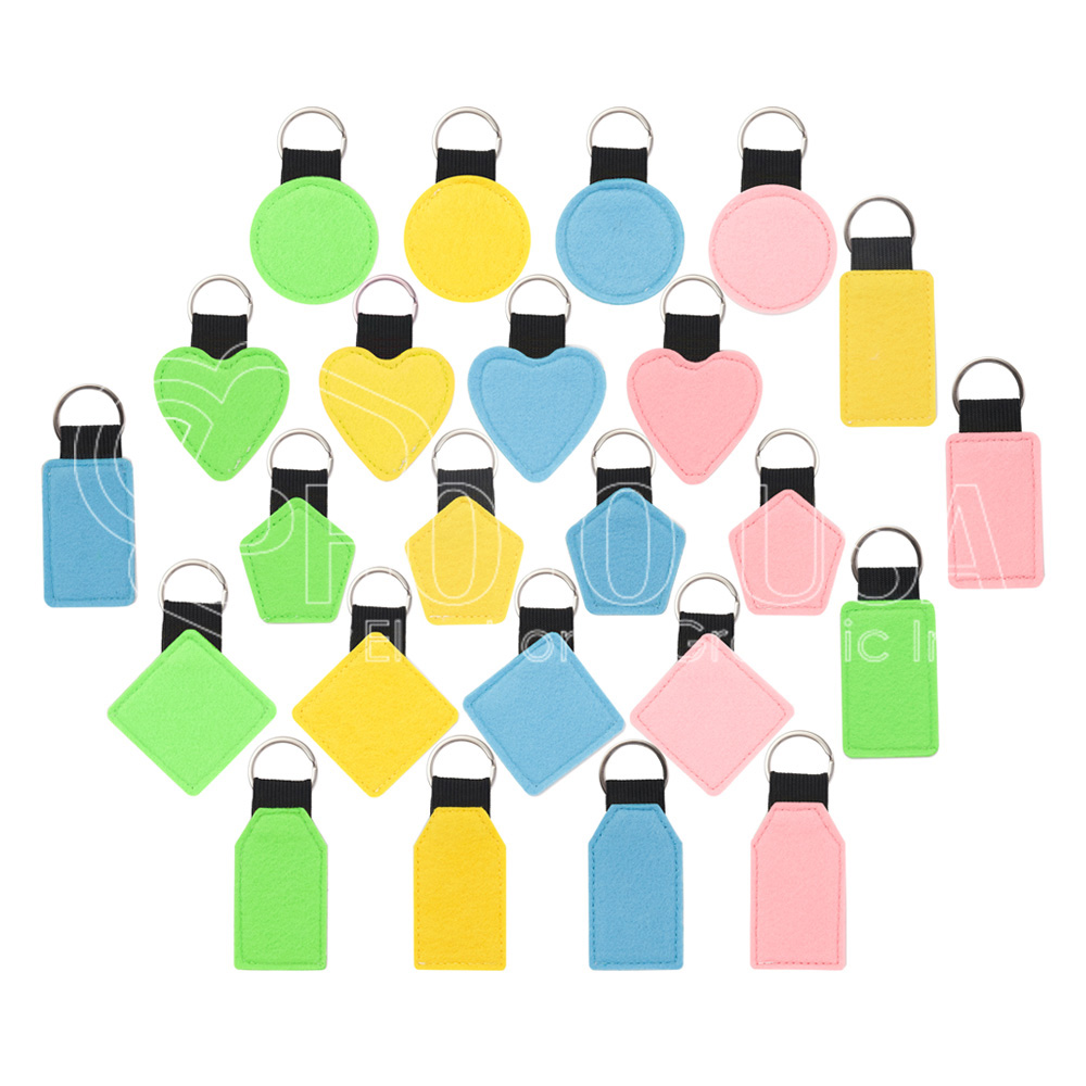 Sublimation Two-Tone Felt Keychains (1)