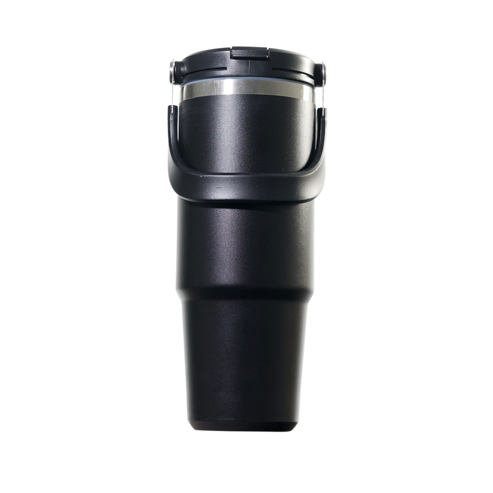 30 oz. Powder-Coated Stainless Steel Tumbler with Handle Lid for Laser Engraving & UV Printing