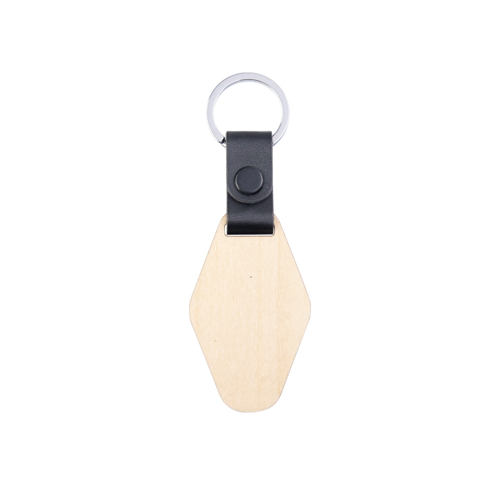 Engraving Wooden Keychains with PU Strap