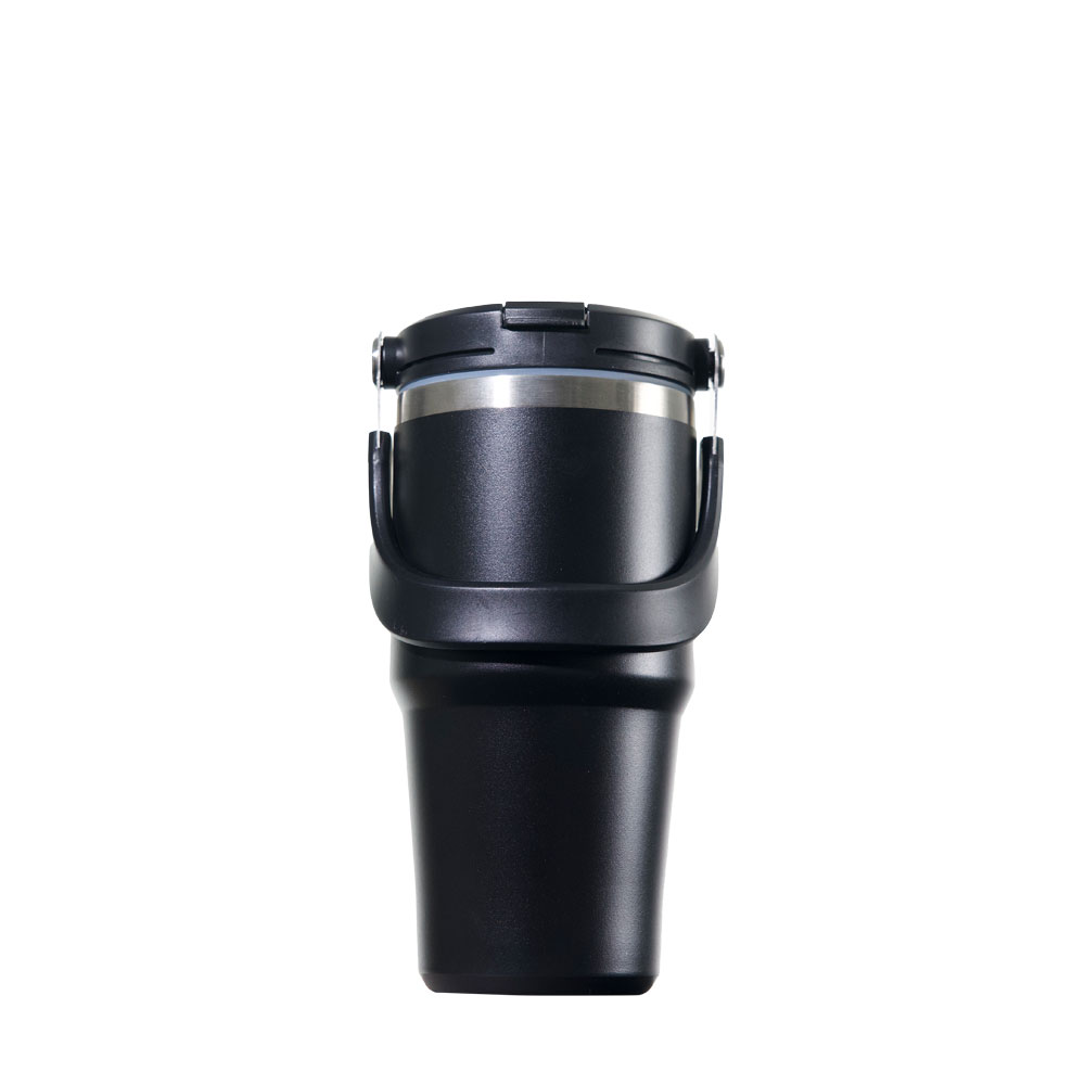 20 oz. Powder-Coated Stainless Steel Tumbler with Handle Lid for Laser Engraving & UV Printing