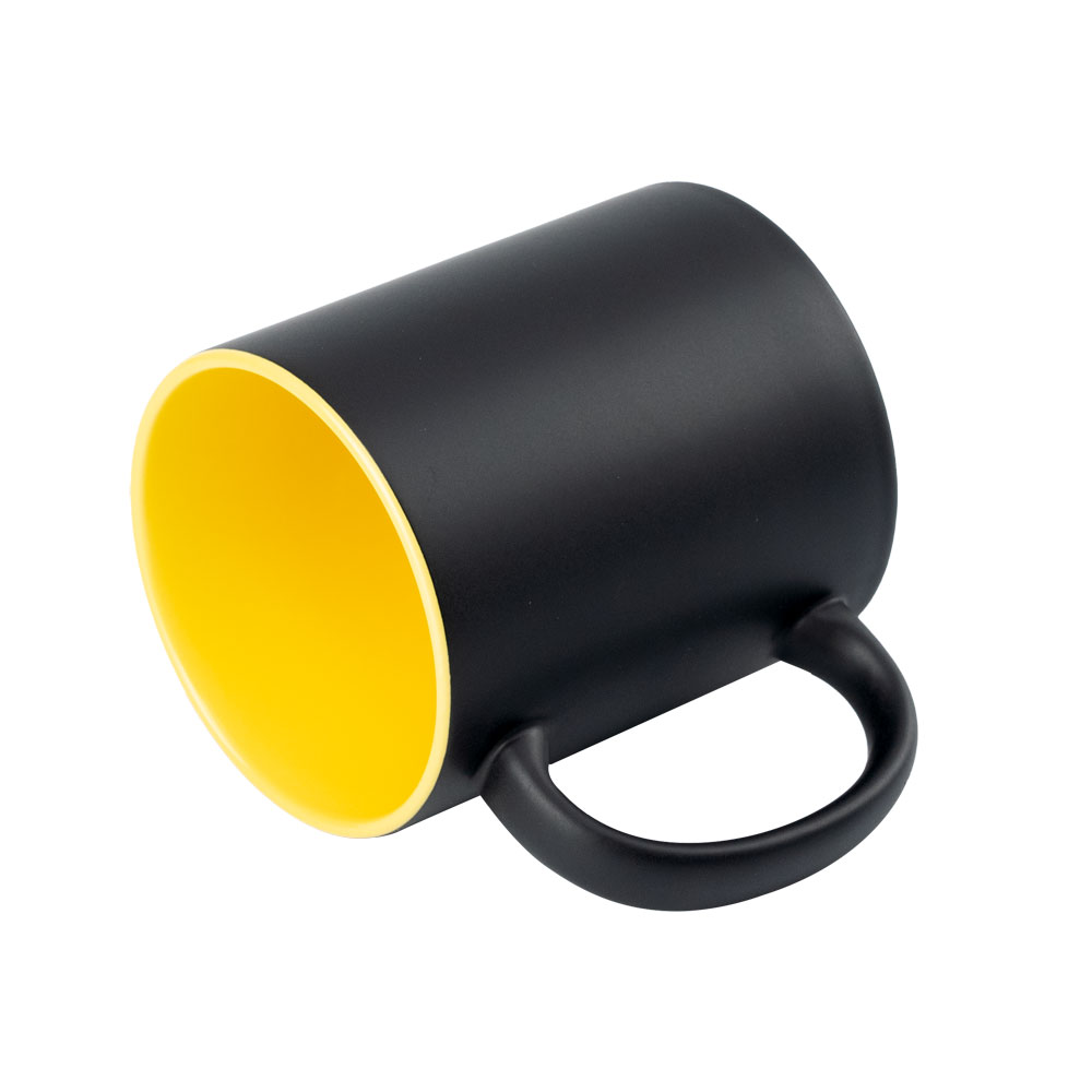 ● The frosted matte mug offers a secure grip and a sleek, modern look for your drinkware.