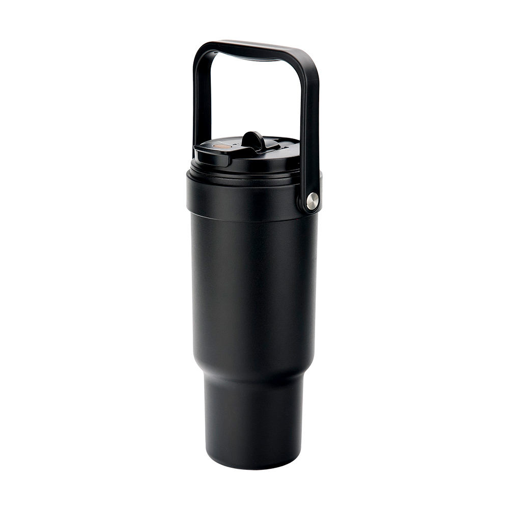 Dual-Lid Travel Tumbler with Handle &amp; Straw for UV Sticker