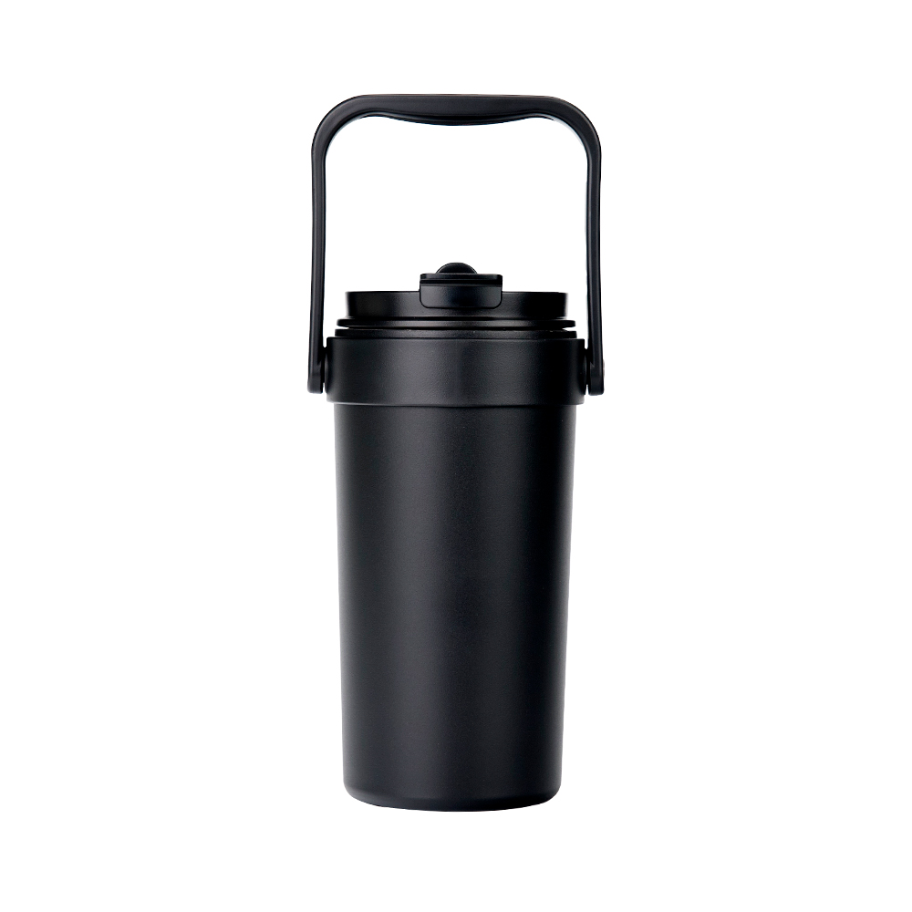 Dual-Lid Travel Tumbler with Handle & Straw for UV Sticker