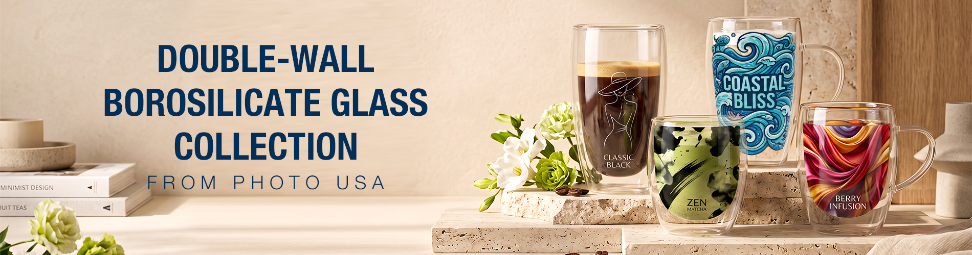 Double-wall borosilicate glass collection